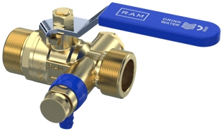 Kogelkraan S28 met aftapper 3/4"bt. vlakd. kiwa Raminex